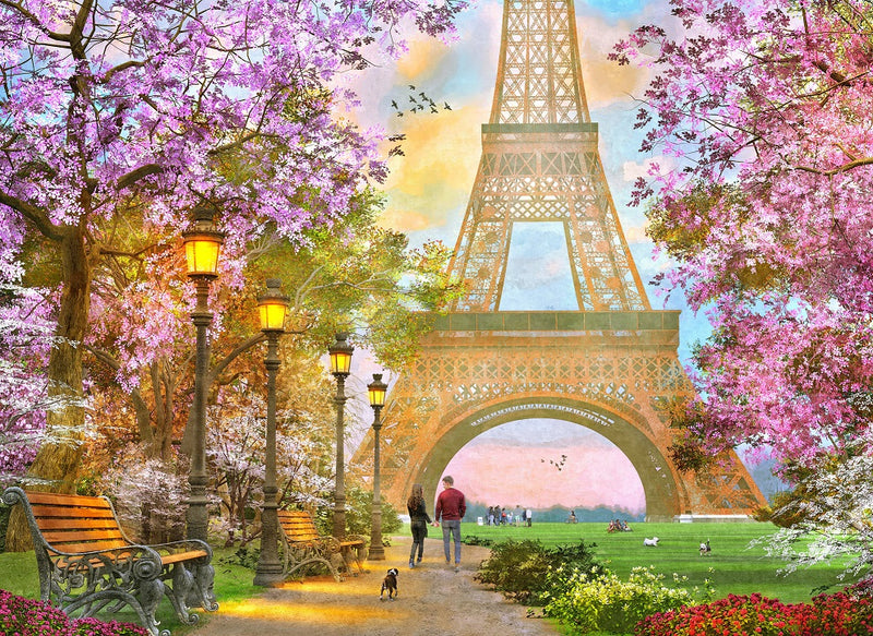 Spring in Paris (387 Piece Spring Wooden Jigsaw Puzzle) - Nautilus Puzzles - Wooden Jigsaw Puzzles For Adults