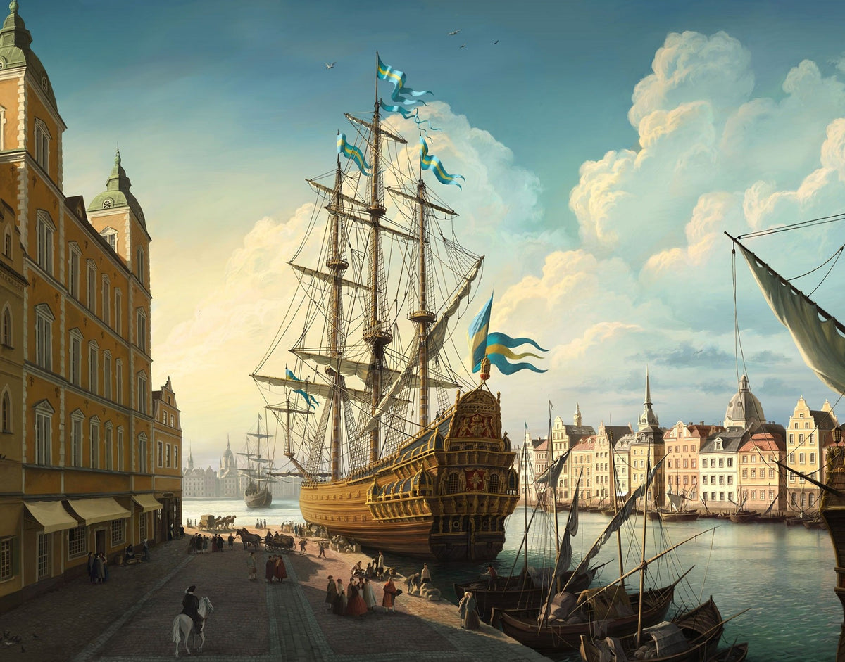 The Vasa In Stockholm Harbor (425 Pieces) by Olga Antonenko, Wooden Jigsaw Puzzle - Nautilus Puzzles - Wooden Jigsaw Puzzles For Adults