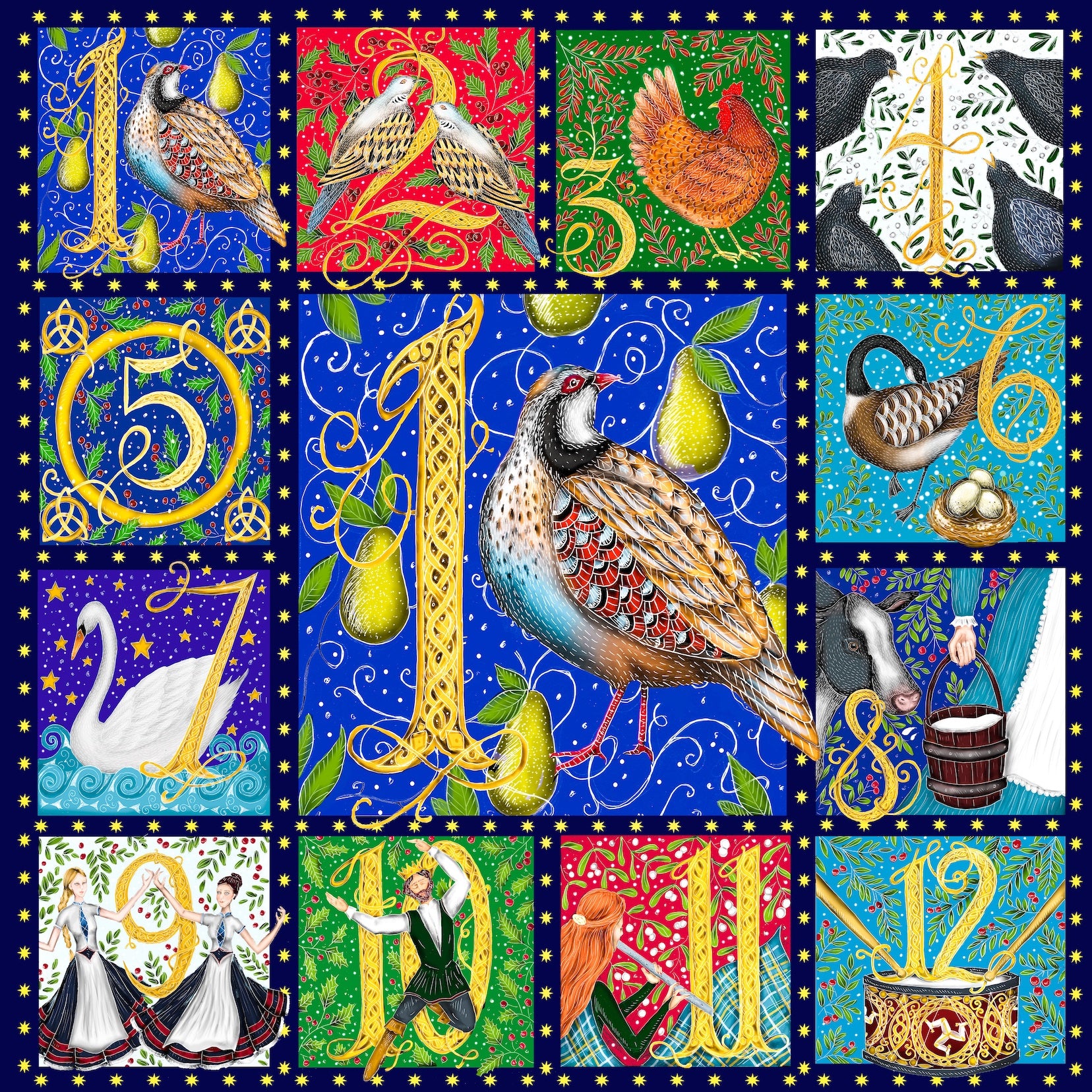 Twelve Days of Christmas (801 Piece Wooden Christmas Jigsaw Puzzle) - Nautilus Puzzles - Wooden Jigsaw Puzzles For Adults