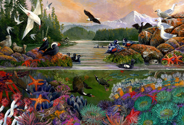 Two Sides of the Sea (501 Piece Wooden Jigsaw Puzzle) - Nautilus Puzzles - Wooden Jigsaw Puzzles For Adults