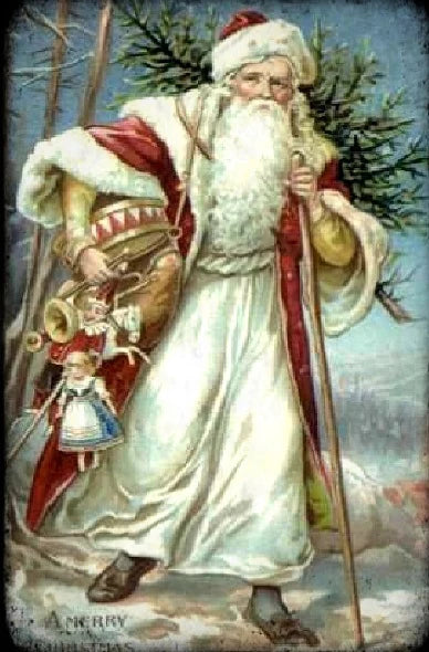 Vintage Santa (Victorian Santa 2) (51 Piece Mini Wooden Jigsaw Puzzle) - Nautilus Puzzles - Wooden Jigsaw Puzzles For Adults