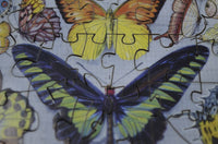 Vintage Butterflies (77 Pieces) Mini Wooden Photo Puzzle - Nautilus Puzzles - Wooden Jigsaw Puzzles For Adults