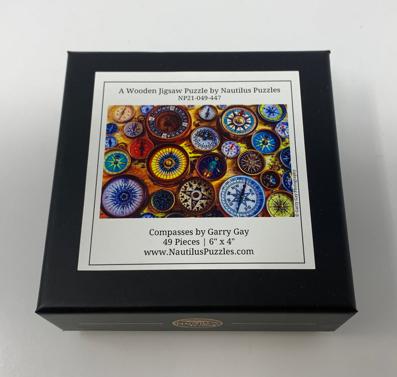 Compasses - 50 Piece MINI Wooden Jigsaw Puzzle - Nautilus Puzzles - Wooden Jigsaw Puzzles For Adults