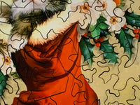Stocking Surprise (55 Piece Mini Christmas Wooden Jigsaw Puzzle) - Nautilus Puzzles - Wooden Jigsaw Puzzles For Adults