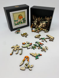 Holiday Robin (50 Piece Mini Christmas Wooden Jigsaw Puzzle) - Nautilus Puzzles - Wooden Jigsaw Puzzles For Adults