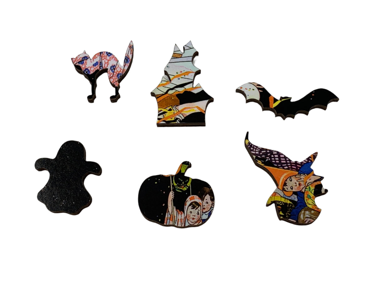 Halloween Parade (50 Pieces) Mini Halloween Wooden Jigsaw Puzzle - Nautilus Puzzles - Wooden Jigsaw Puzzles For Adults