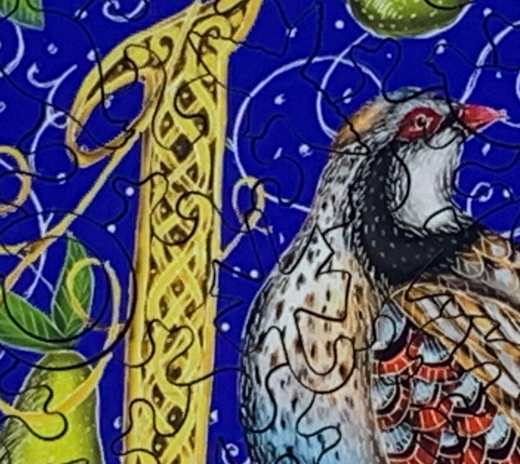 A Partridge in a Pear Tree (50 Piece Mini Wooden Christmas Jigsaw Puzzle) - Nautilus Puzzles - Wooden Jigsaw Puzzles For Adults