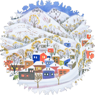 Winter in the Village- 351 Piece Wooden Jigsaw Puzzle - Nautilus Puzzles - Wooden Jigsaw Puzzles For Adults