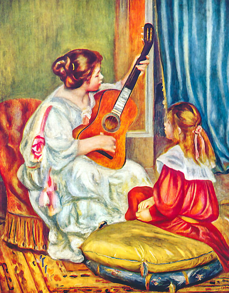 Woman with a Guitar, 1897 by Pierre-Auguste Renoir (349 Piece Wooden Jigsaw Puzzle) - Nautilus Puzzles - Wooden Jigsaw Puzzles For Adults