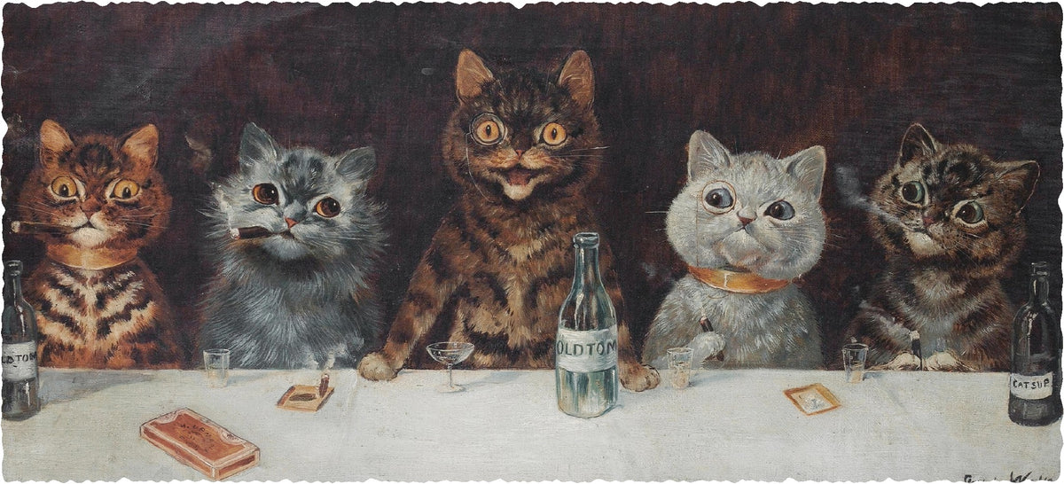 The Bachelor Party (146 Piece Cat Jigsaw Puzzle) - Nautilus Puzzles - Wooden Jigsaw Puzzles For Adults