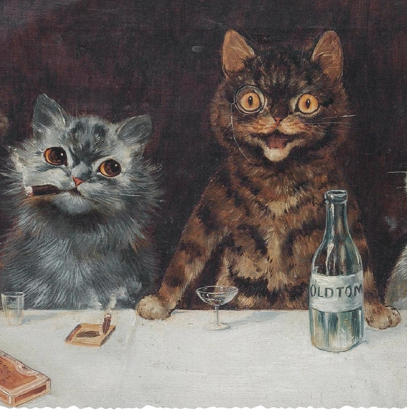 The Bachelor Party (146 Piece Cat Jigsaw Puzzle) - Nautilus Puzzles - Wooden Jigsaw Puzzles For Adults