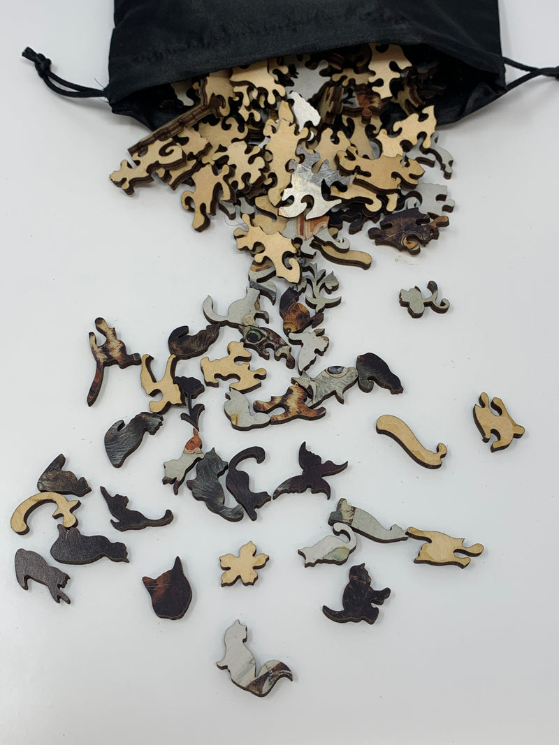 The Bachelor Party (146 Piece Cat Jigsaw Puzzle) - Nautilus Puzzles - Wooden Jigsaw Puzzles For Adults
