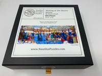 Skating at the Manor House (604 Piece Wooden Christmas Jigsaw Puzzle) - Nautilus Puzzles - Wooden Jigsaw Puzzles For Adults