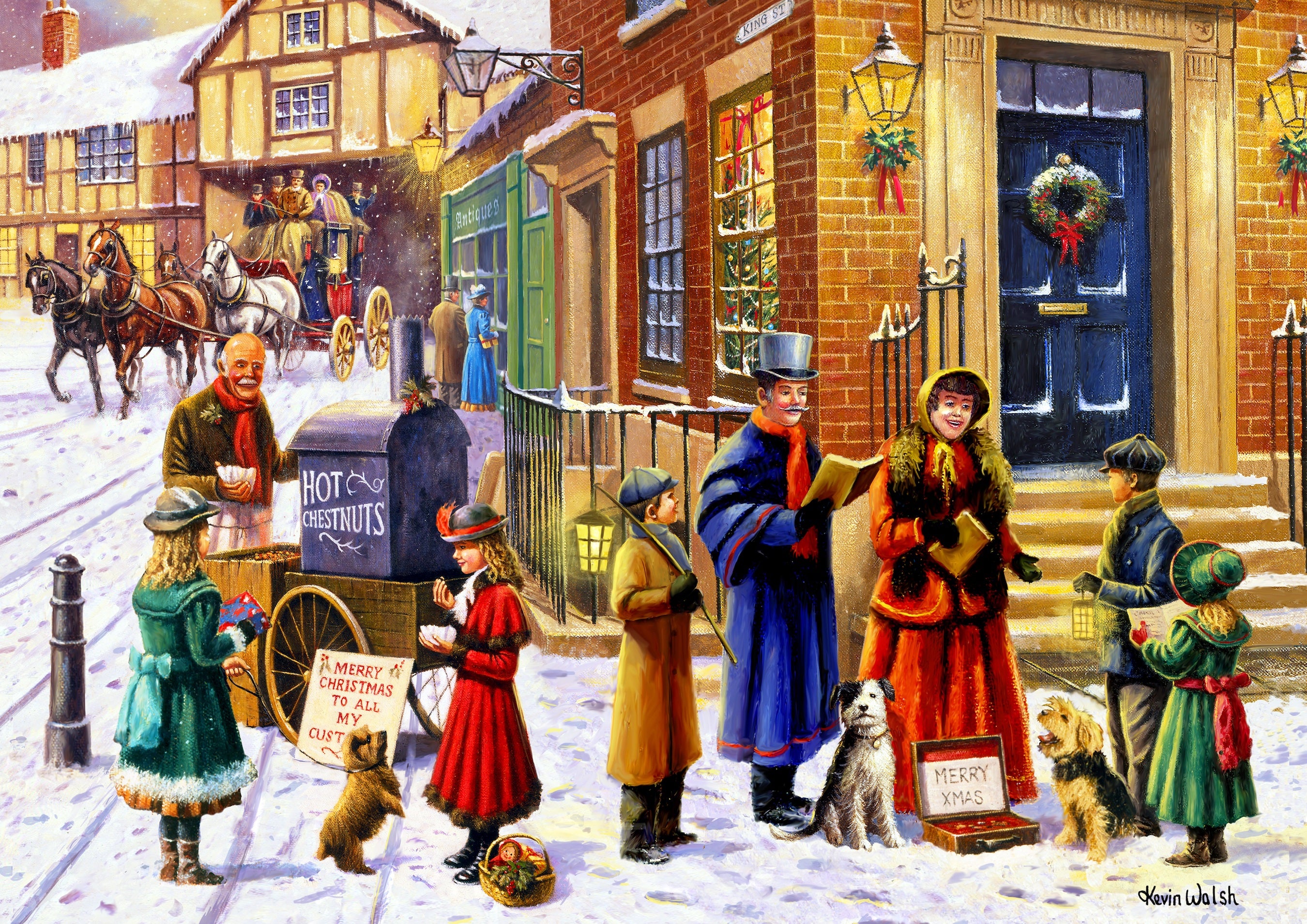 クラシック Improvisations sur des themes de Noel Victorian Carolers (242 Piece Christmas Wooden Jigsaw Puzzle