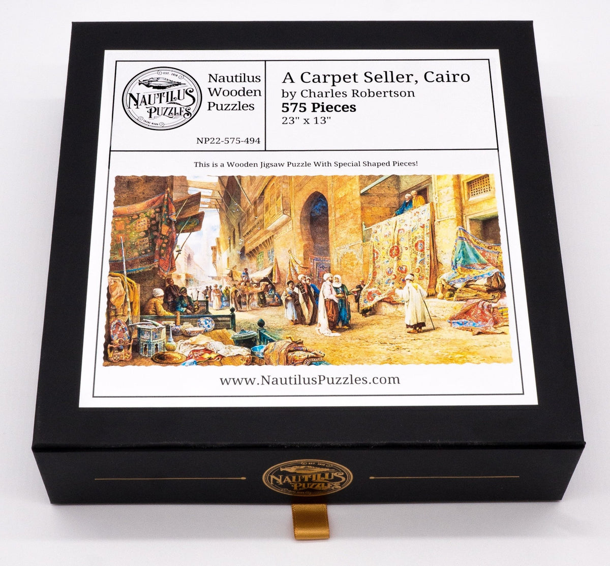 A Carpet Seller, Cairo - 575 Piece Wooden Jigsaw Puzzle - Nautilus Puzzles - Wooden Jigsaw Puzzles For Adults