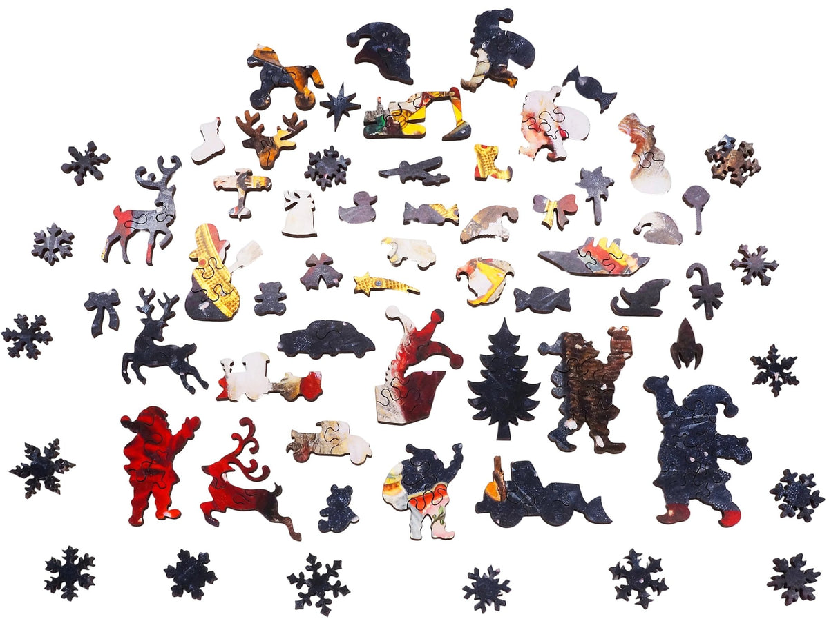 A Child's Dream (374 Pieces) Shaped Christmas Wooden Puzzle - Nautilus Puzzles - Wooden Jigsaw Puzzles For Adults