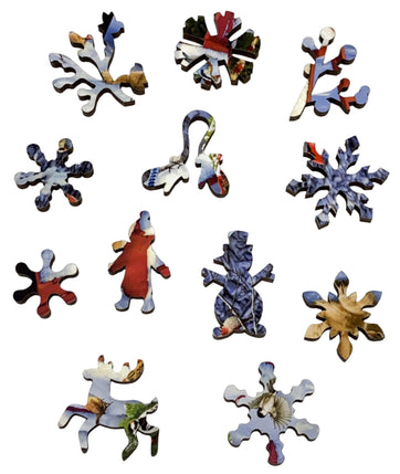 Adirondack Christmas Birds (50 Piece Mini Christmas Wooden Puzzle) - Nautilus Puzzles - Wooden Jigsaw Puzzles For Adults