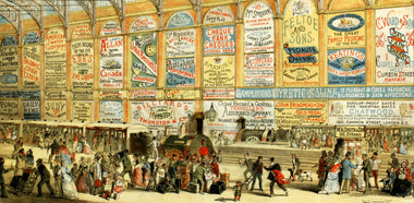 Modern Advertising: A Railway Station in 1874 (519 Pieces) Wooden Jigsaw Puzzle - Nautilus Puzzles - Wooden Jigsaw Puzzles For Adults