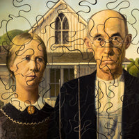American Gothic by Grant Wood (50 Piece MINI Wooden Jigsaw Puzzle) - Nautilus Puzzles - Wooden Jigsaw Puzzles For Adults