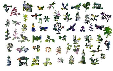 An English Cottage Garden - 425 Piece Wooden Jigsaw Puzzle - Nautilus Puzzles - Wooden Jigsaw Puzzles For Adults