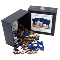Away in a Manger (62 Pieces) MINI Shaped Wooden Jigsaw Puzzle - Nautilus Puzzles - Wooden Jigsaw Puzzles For Adults