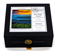 Blue Ridge Sunset - 200 Piece Wooden Jigsaw Puzzle - Nautilus Puzzles - Wooden Jigsaw Puzzles For Adults