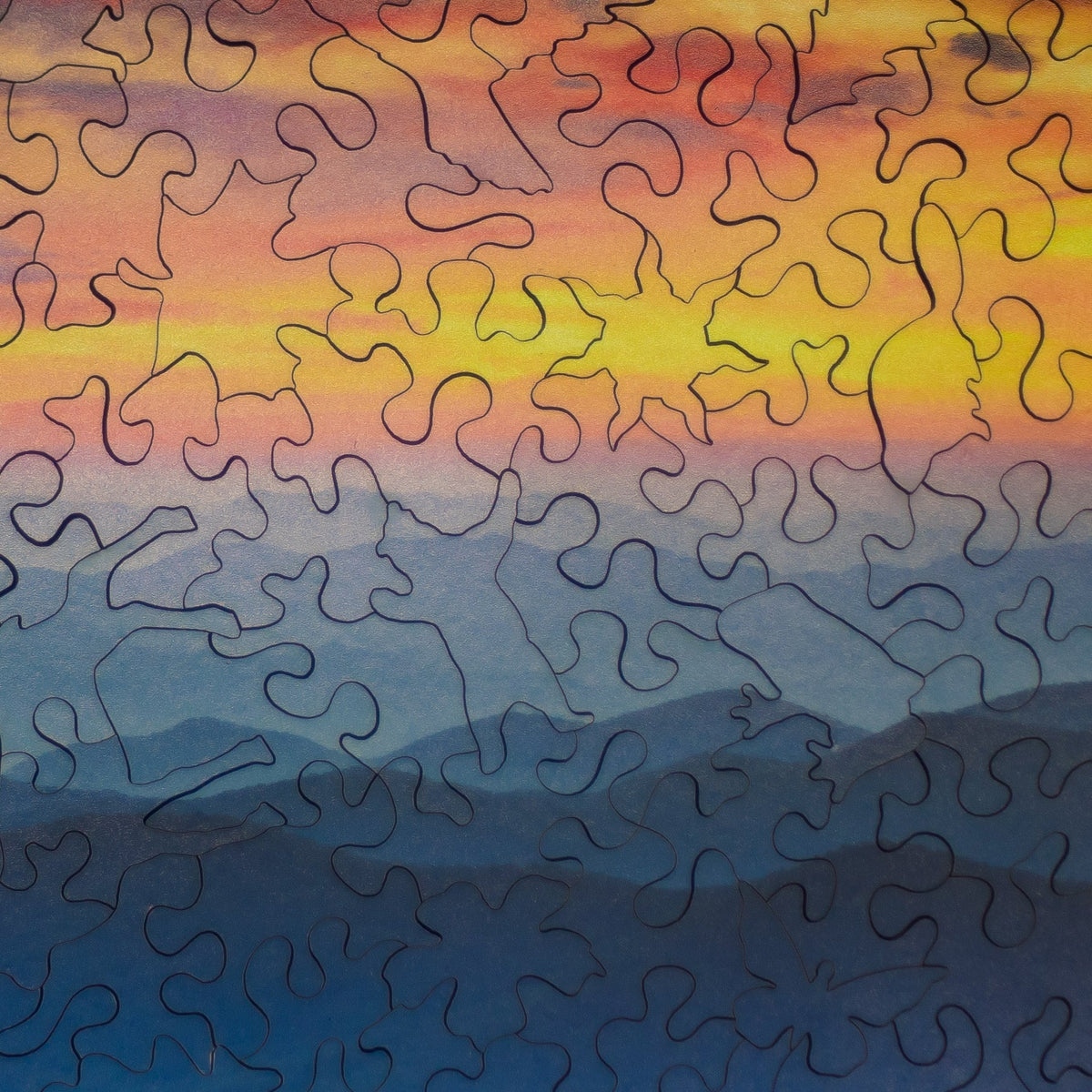 Blue Ridge Sunset - 200 Piece Wooden Jigsaw Puzzle - Nautilus Puzzles - Wooden Jigsaw Puzzles For Adults