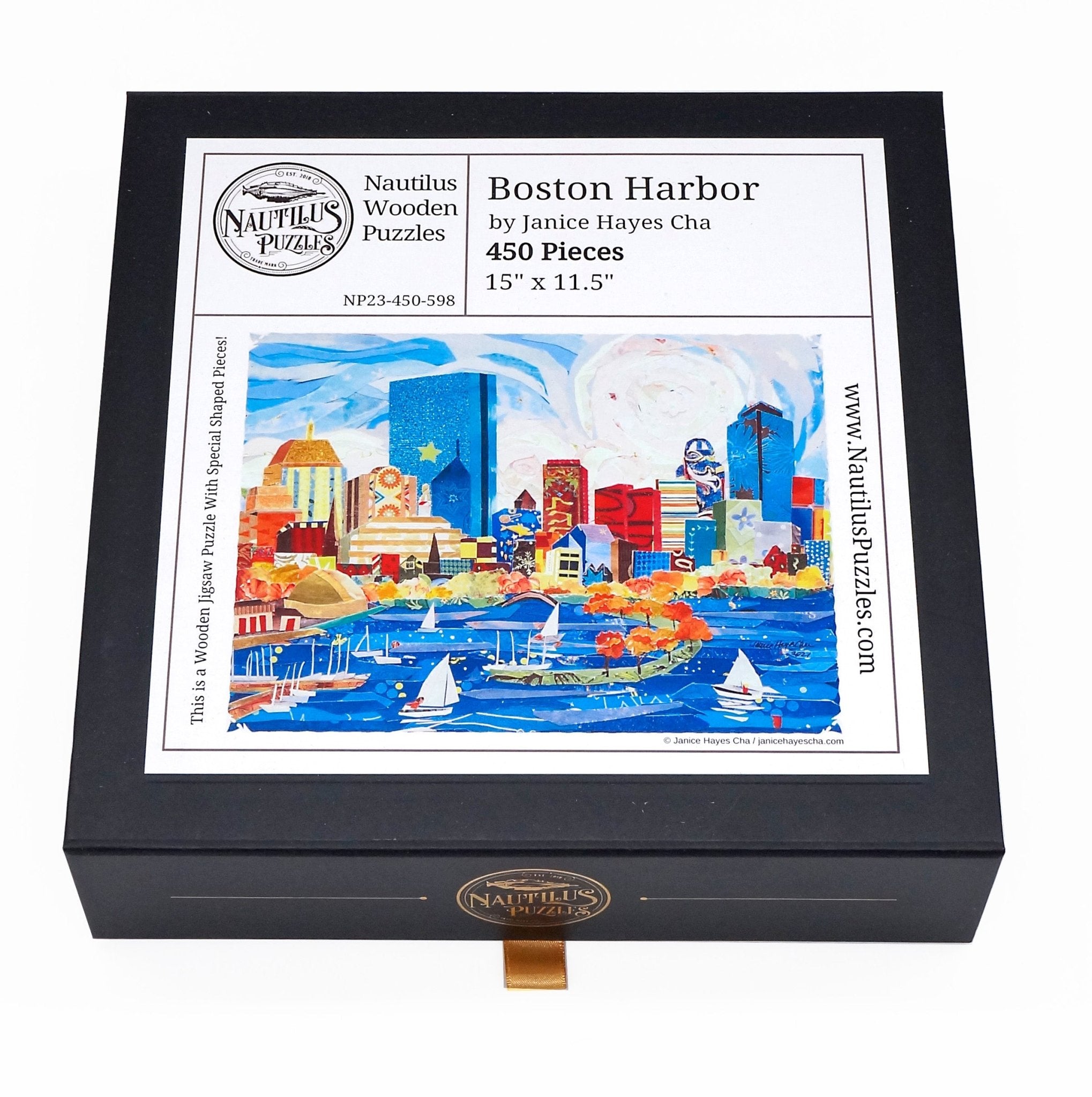Boston Harbor (450 Piece Wooden Jigsaw Puzzle) - Nautilus Puzzles - Wooden Jigsaw Puzzles For Adults