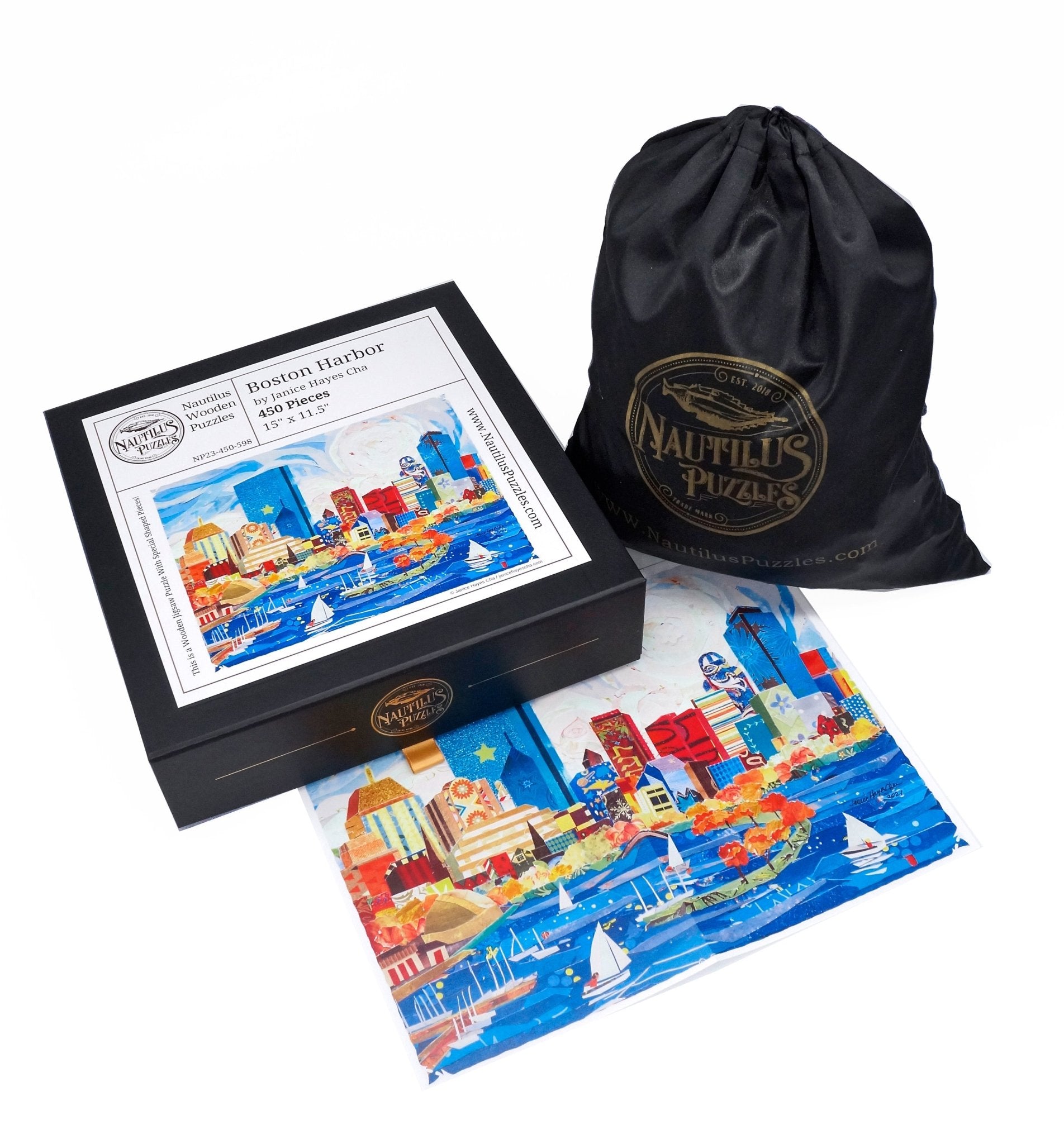 Boston Harbor (450 Piece Wooden Jigsaw Puzzle) - Nautilus Puzzles - Wooden Jigsaw Puzzles For Adults