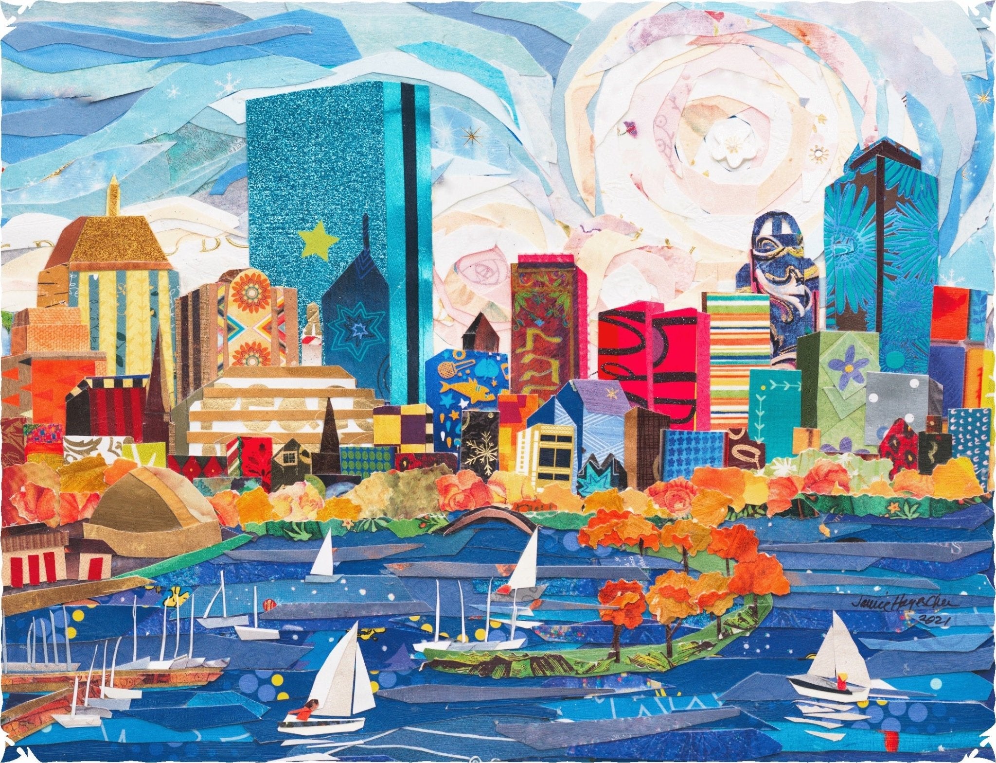 Boston Harbor (450 Piece Wooden Jigsaw Puzzle) - Nautilus Puzzles - Wooden Jigsaw Puzzles For Adults