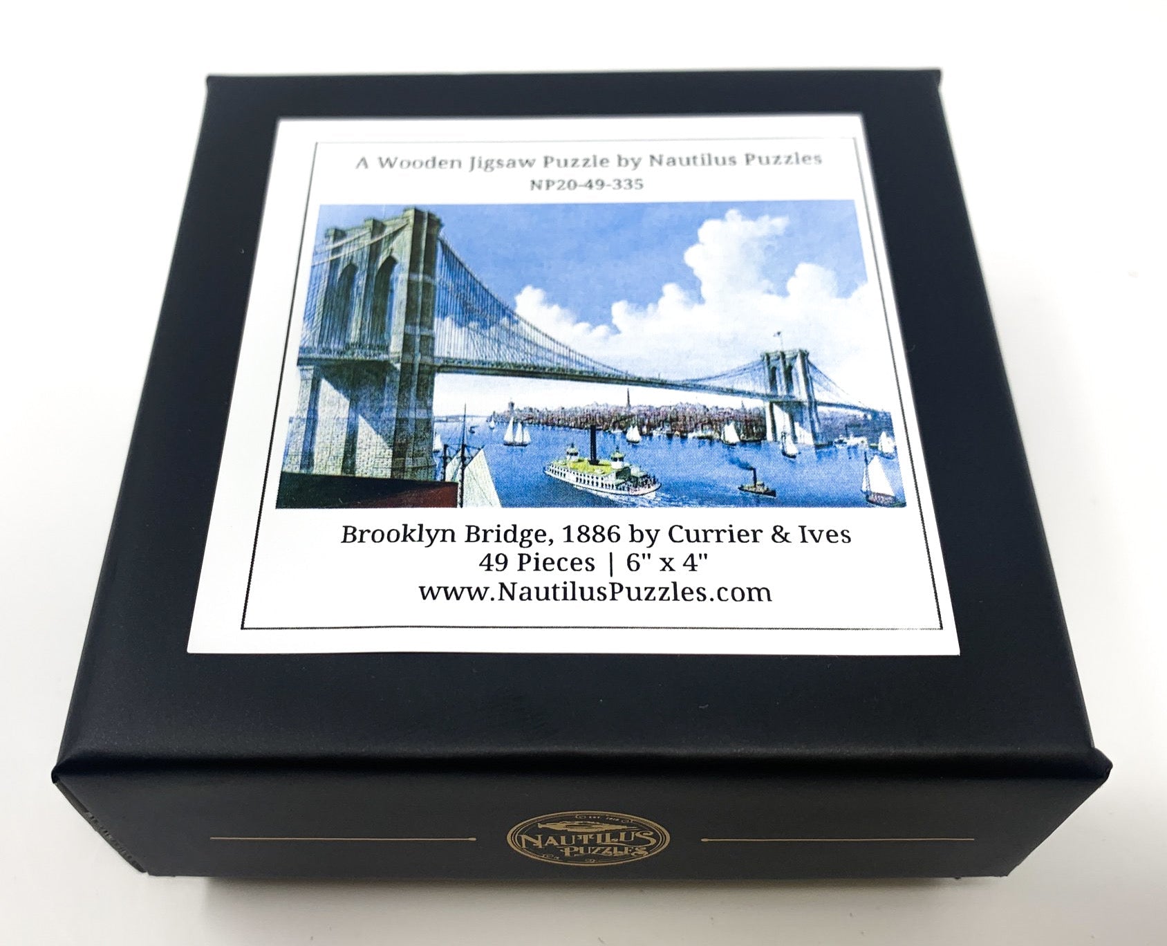 Brooklyn Bridge, 1886 (49 Piece Mini Wooden Jigsaw Puzzle