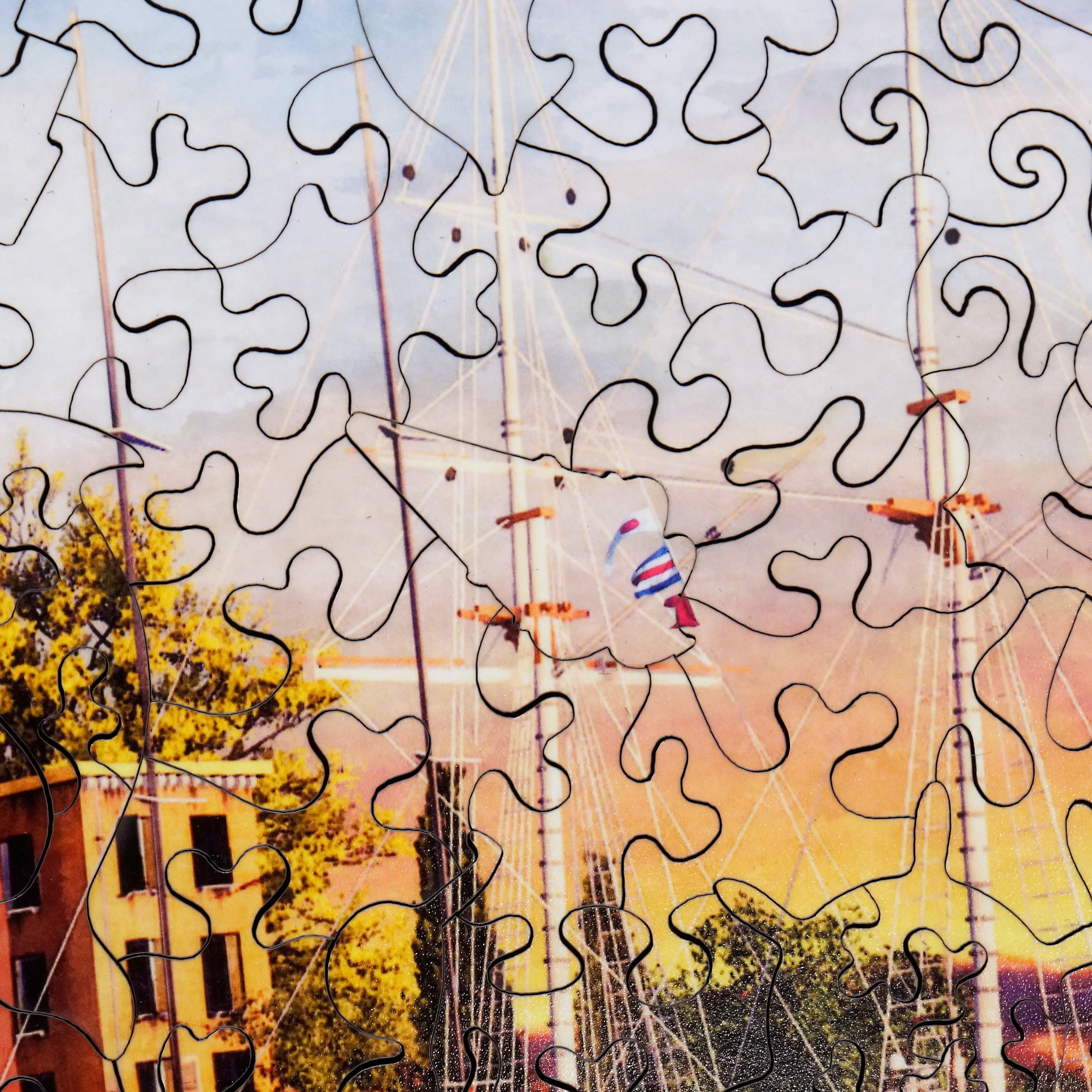 Mediterranean Harbor (477 Piece Wooden Jigsaw Puzzle) | Nautilus