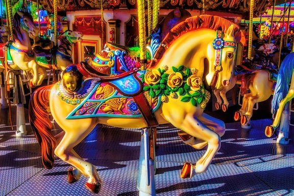 Carousel Horse - 57 Piece MINI Wooden Jigsaw Puzzle - Nautilus Puzzles - Wooden Jigsaw Puzzles For Adults