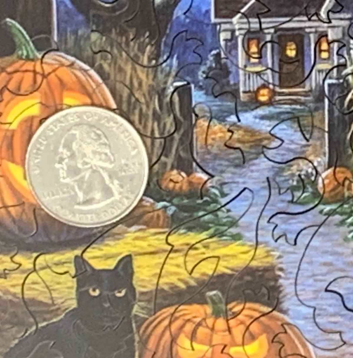 Cat O'Lantern (47 Piece Mini Halloween Jigsaw Puzzle) - Nautilus Puzzles - Wooden Jigsaw Puzzles For Adults