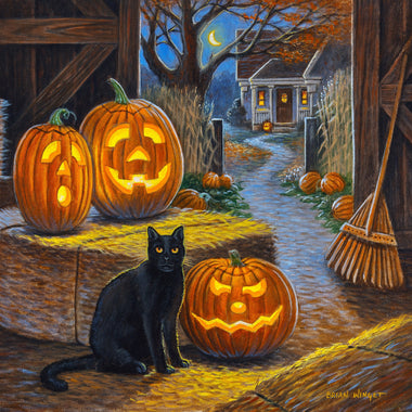 Cat O'Lantern (47 Piece Mini Halloween Jigsaw Puzzle) - Nautilus Puzzles - Wooden Jigsaw Puzzles For Adults