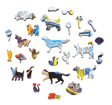 Cats Away (200 Piece Wooden Jigsaw Puzzle) - Nautilus Puzzles - Wooden Jigsaw Puzzles For Adults