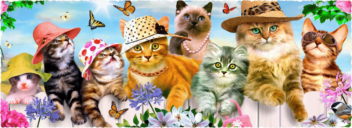 Cats in Hats (146 Piece Cat Jigsaw Puzzle) - Nautilus Puzzles - Wooden Jigsaw Puzzles For Adults