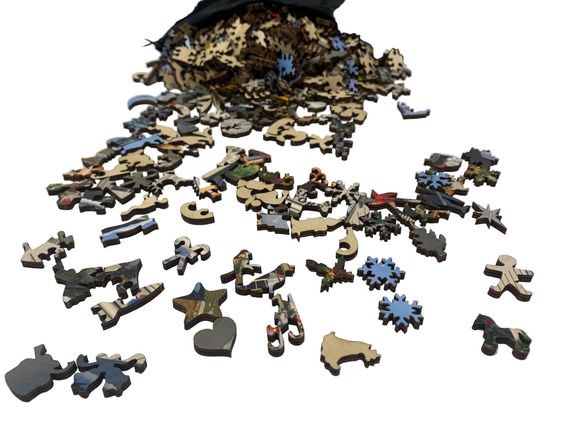 Christmas at the General Store (475 Piece Christmas Wooden Jigsaw Puzzle) - Nautilus Puzzles - Wooden Jigsaw Puzzles For Adults