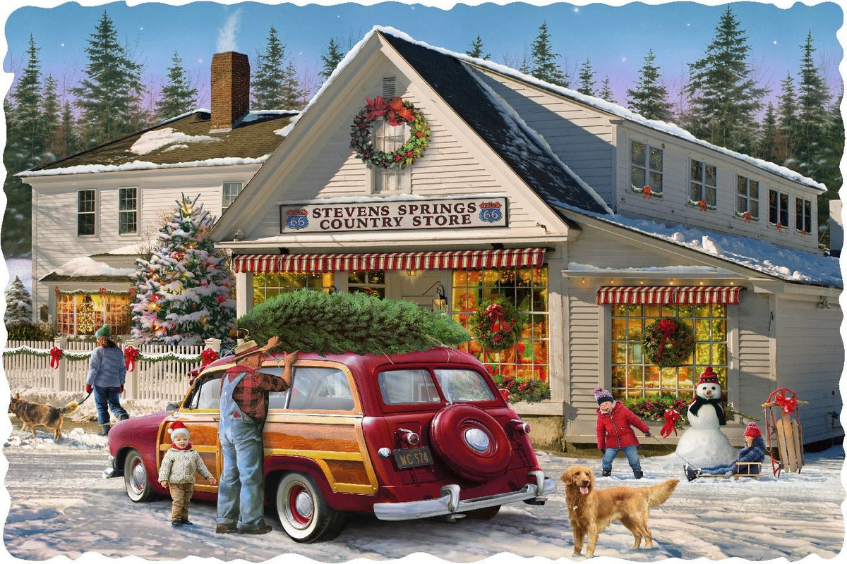 Christmas Country Store - 50 Piece Mini Christmas Wooden Jigsaw Puzzle - Nautilus Puzzles - Wooden Jigsaw Puzzles For Adults