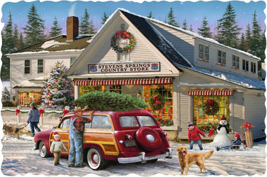 Christmas Country Store - 50 Piece Mini Christmas Wooden Jigsaw Puzzle - Nautilus Puzzles - Wooden Jigsaw Puzzles For Adults