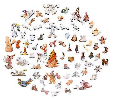 Christmas Eve (525 Pieces) Christmas Wooden Jigsaw Puzzle - Nautilus Puzzles - Wooden Jigsaw Puzzles For Adults