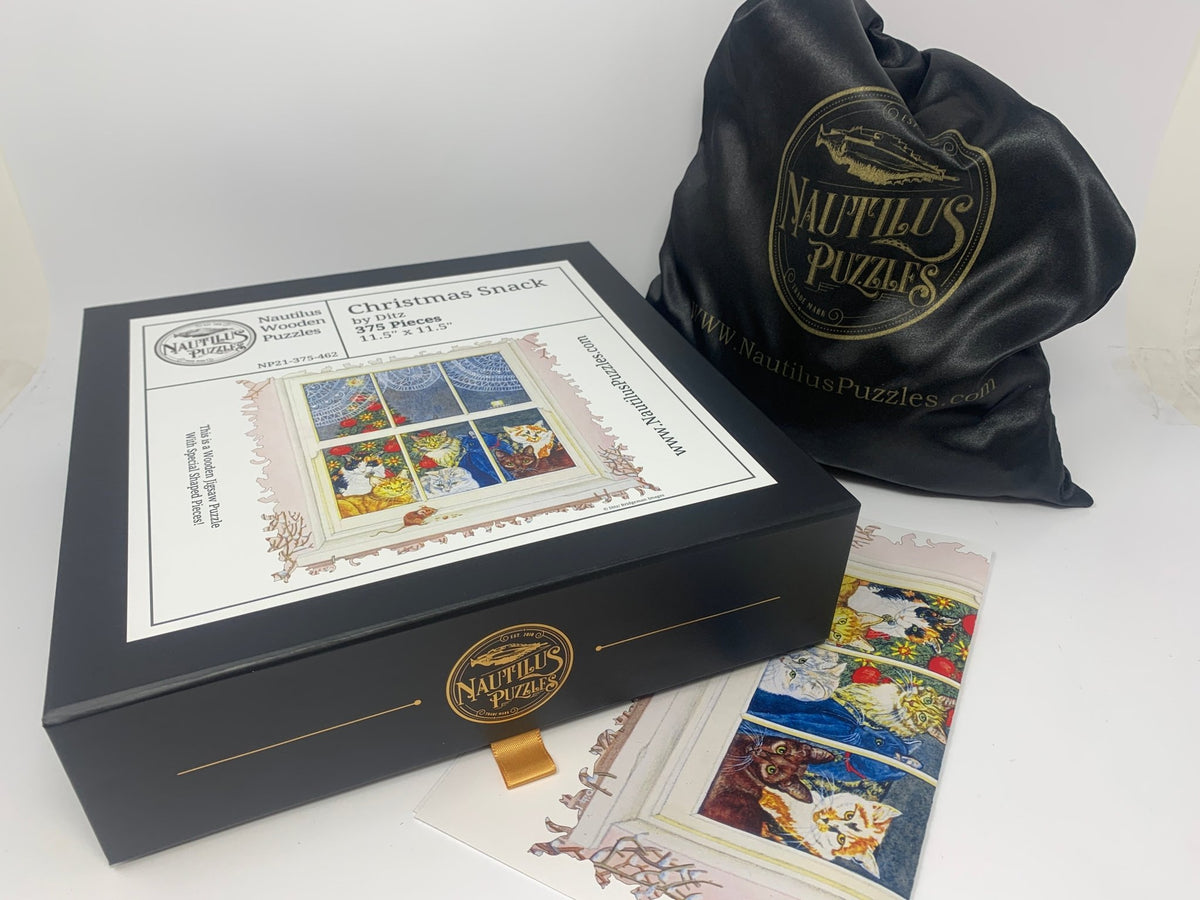 Christmas Snack - 375 Piece Wooden Jigsaw Puzzle - Nautilus Puzzles - Wooden Jigsaw Puzzles For Adults