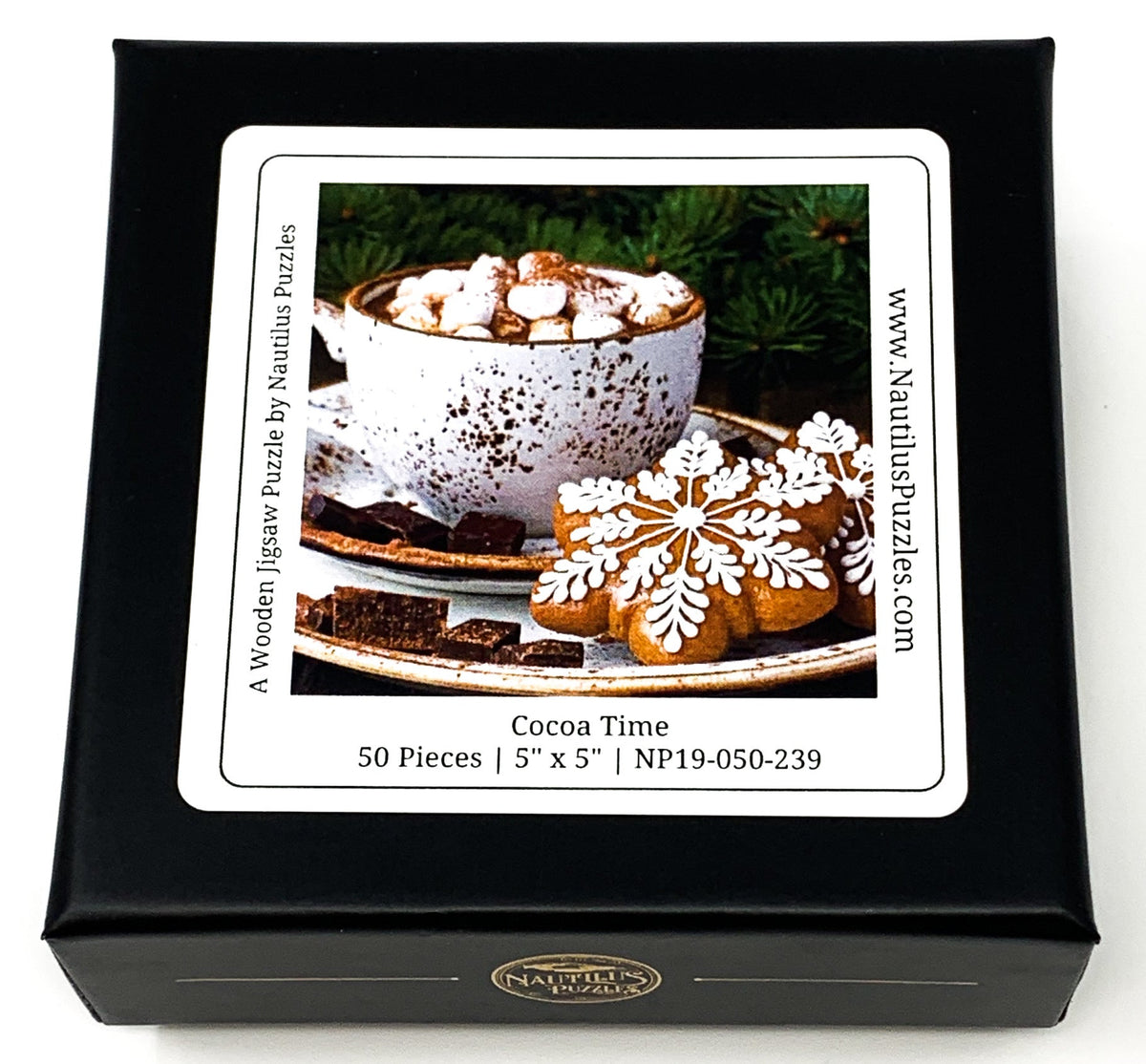 Cocoa Time (50 Piece Mini Christmas Wooden Jigsaw Puzzle) - Nautilus Puzzles - Wooden Jigsaw Puzzles For Adults
