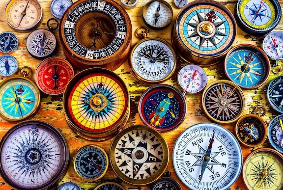 Compasses - 49 Piece MINI Wooden Jigsaw Puzzle - Nautilus Puzzles - Wooden Jigsaw Puzzles For Adults