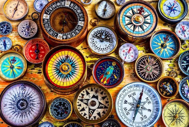 Compasses - 49 Piece MINI Wooden Jigsaw Puzzle - Nautilus Puzzles - Wooden Jigsaw Puzzles For Adults