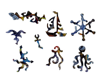 Compasses - 49 Piece MINI Wooden Jigsaw Puzzle - Nautilus Puzzles - Wooden Jigsaw Puzzles For Adults