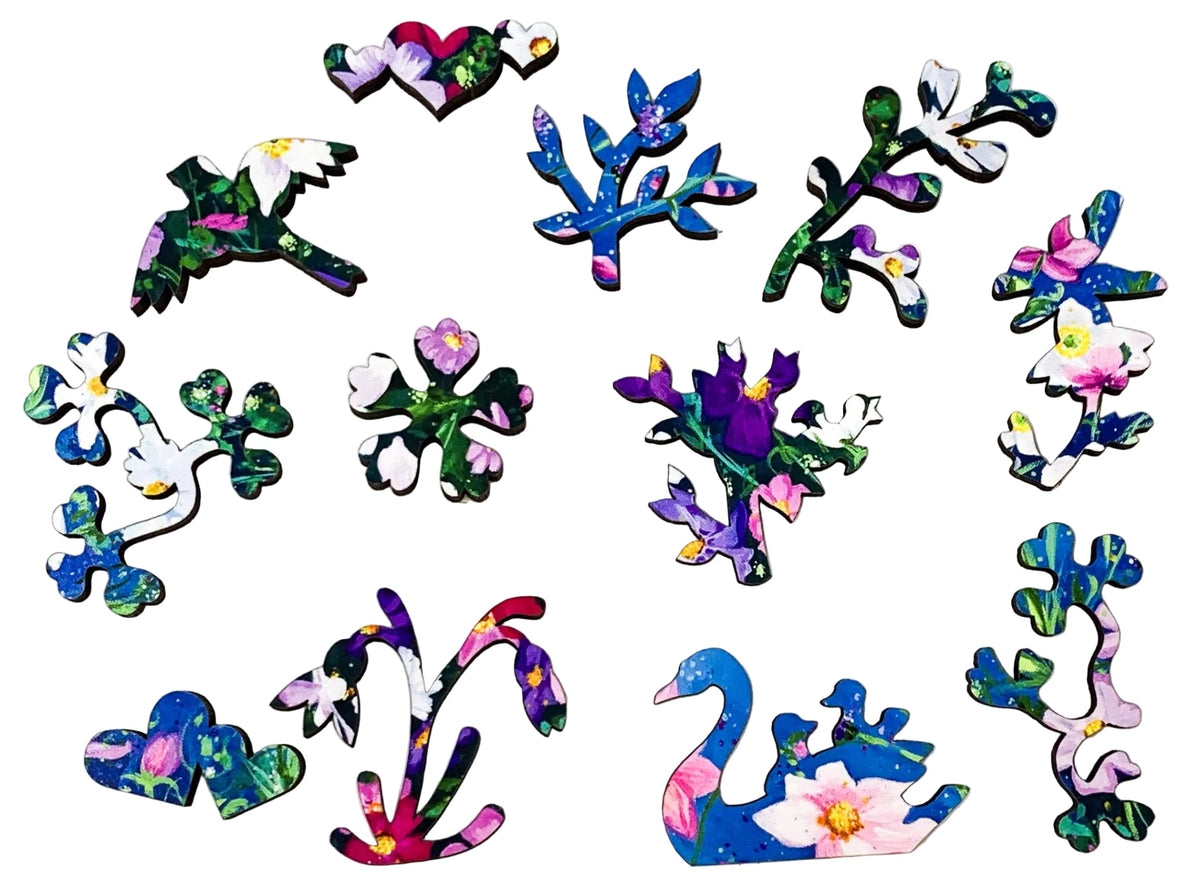 Cosmos Meadow (48 Piece Mini Wooden Jigsaw Puzzle) - Nautilus Puzzles - Wooden Jigsaw Puzzles For Adults