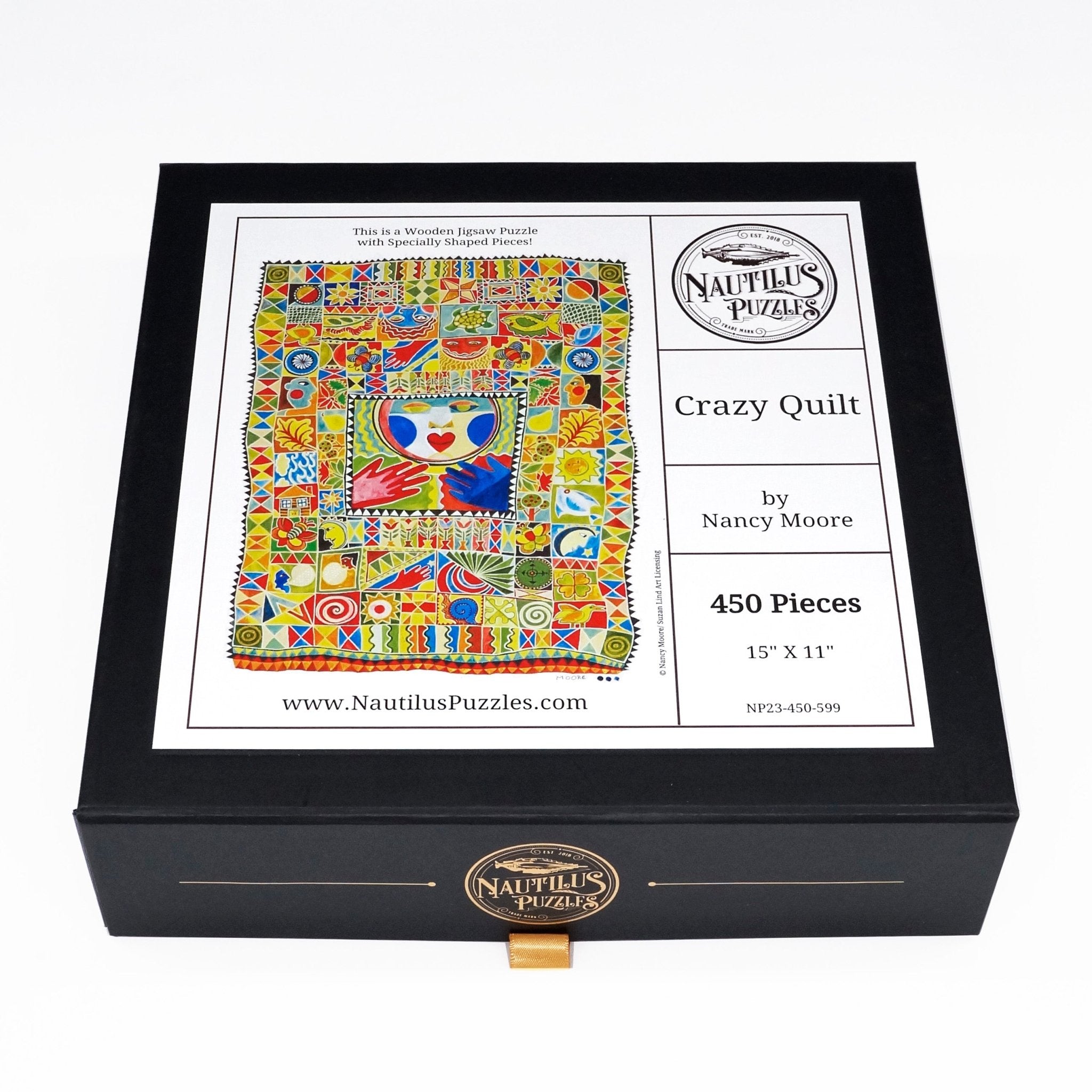 Crazy Quilt (450 Piece Wooden Jigsaw Puzzle) - Nautilus Puzzles - Wooden Jigsaw Puzzles For Adults