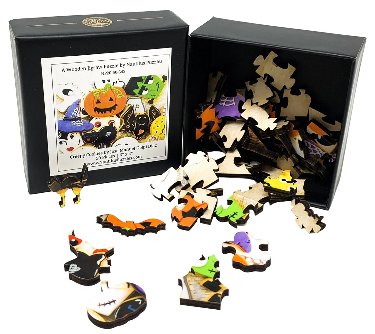 Creepy Cookies (50 Pieces) Mini Halloween Wooden Jigsaw Puzzle - Nautilus Puzzles - Wooden Jigsaw Puzzles For Adults