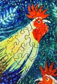 Curious Chickens (349 Piece Shaped Wooden Jigsaw Puzzle) - Nautilus Puzzles - Wooden Jigsaw Puzzles For Adults